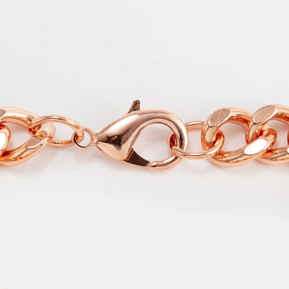 Vinterly Pure Copper Bracelets for Men Adjustable Cuban Chain