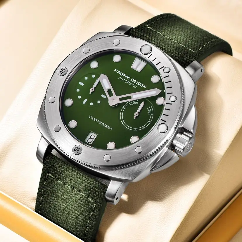 PAGANI DESIGN Men's Watches Luxury Automatic  Watch For Men Military Mechanical Wristwatch 200M Waterproof 3C Luminous Watch Men