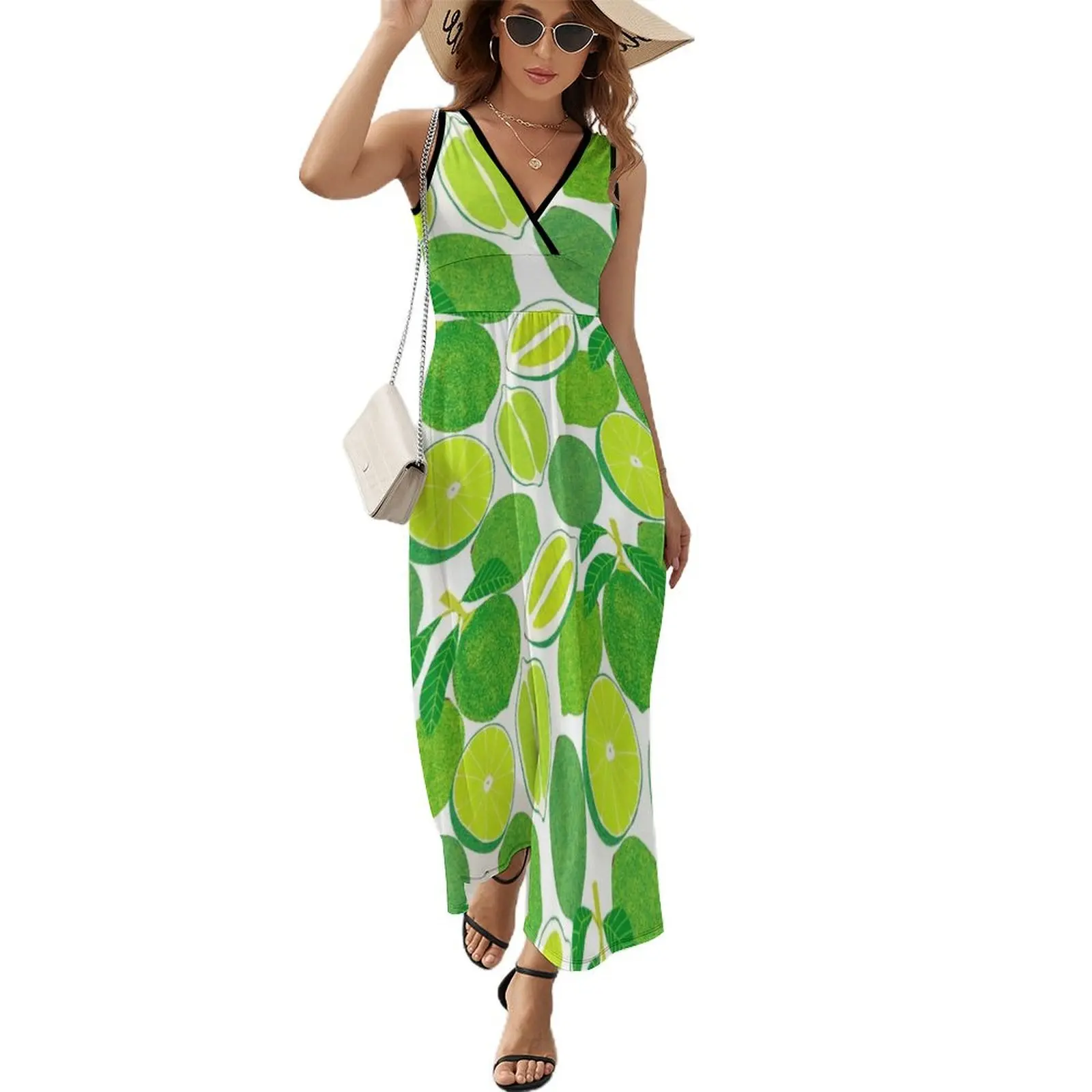 

Lime Harvest Sleeveless Dress elegant chic women dresses promotion Party dresses Elegant gowns beach outfits for women