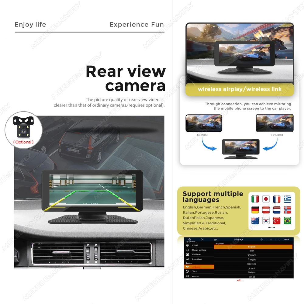10.26/6.86inch Smart screen car intelligent systems Universal Car Raido Screen Multimedia Player Wireless Android Auto Carplay