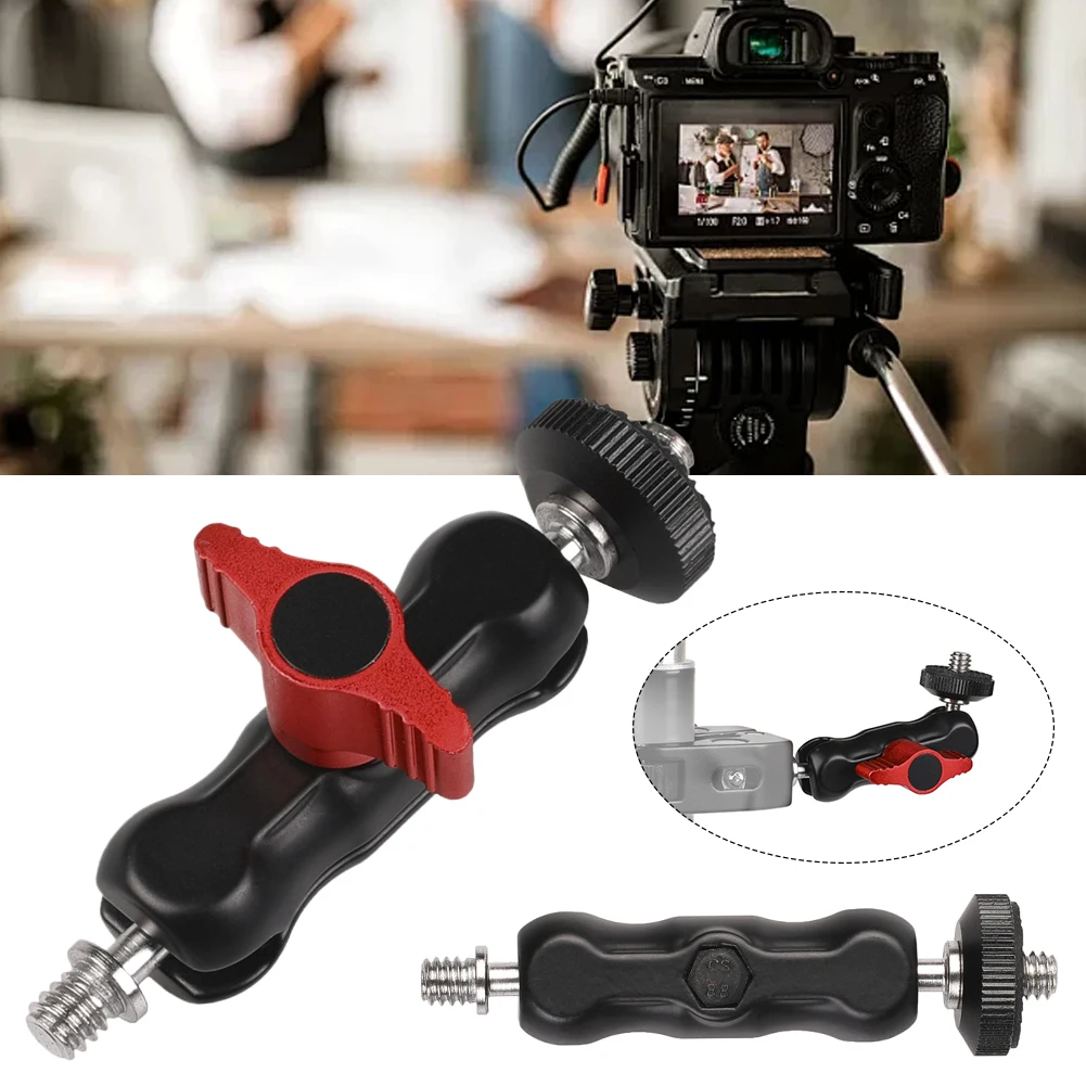 Ball Head Clamp W/ 1/4inch -20 Thread Ball Head Magic Arm Clamp Rotatable Metal Super Clamp for GPS Phone Monitor Video Light