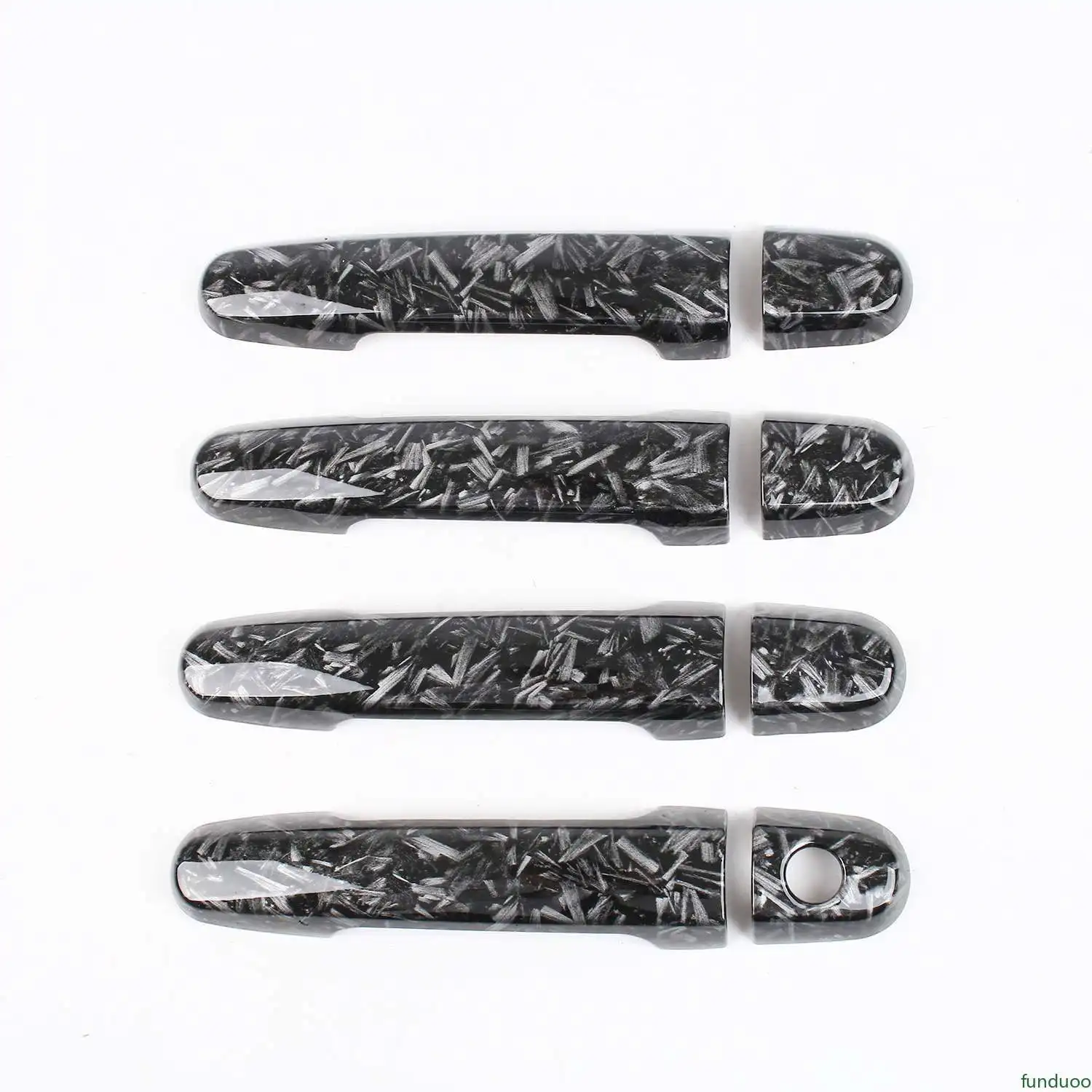 For Toyota Yaris Vitz XP90 2006- 2011 Forged Pattern Carbon Fiber Chrome Car Door Handle Cover Trim Styling Accessories