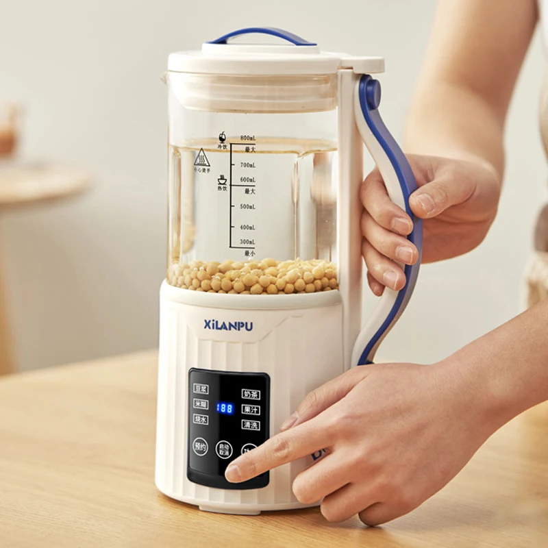 

800ml Soybean Milk Machine Multifunction Juicer Portable Blender Mixer Grinder Free Filter Automatic Heating Soy Milk Maker 220V