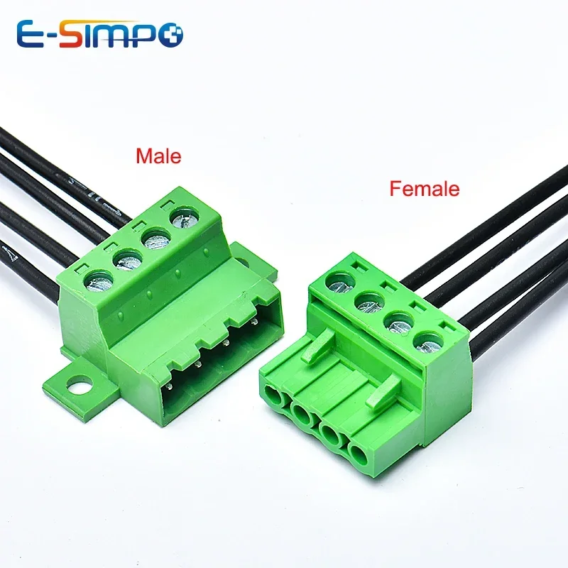

10Pairs Female Male Aerial Butt Weld with PCB Lock 2EDG15EDGRKC-5.08mm 2P-24P Plugin Screw Wire Cable Terminal Block Connector