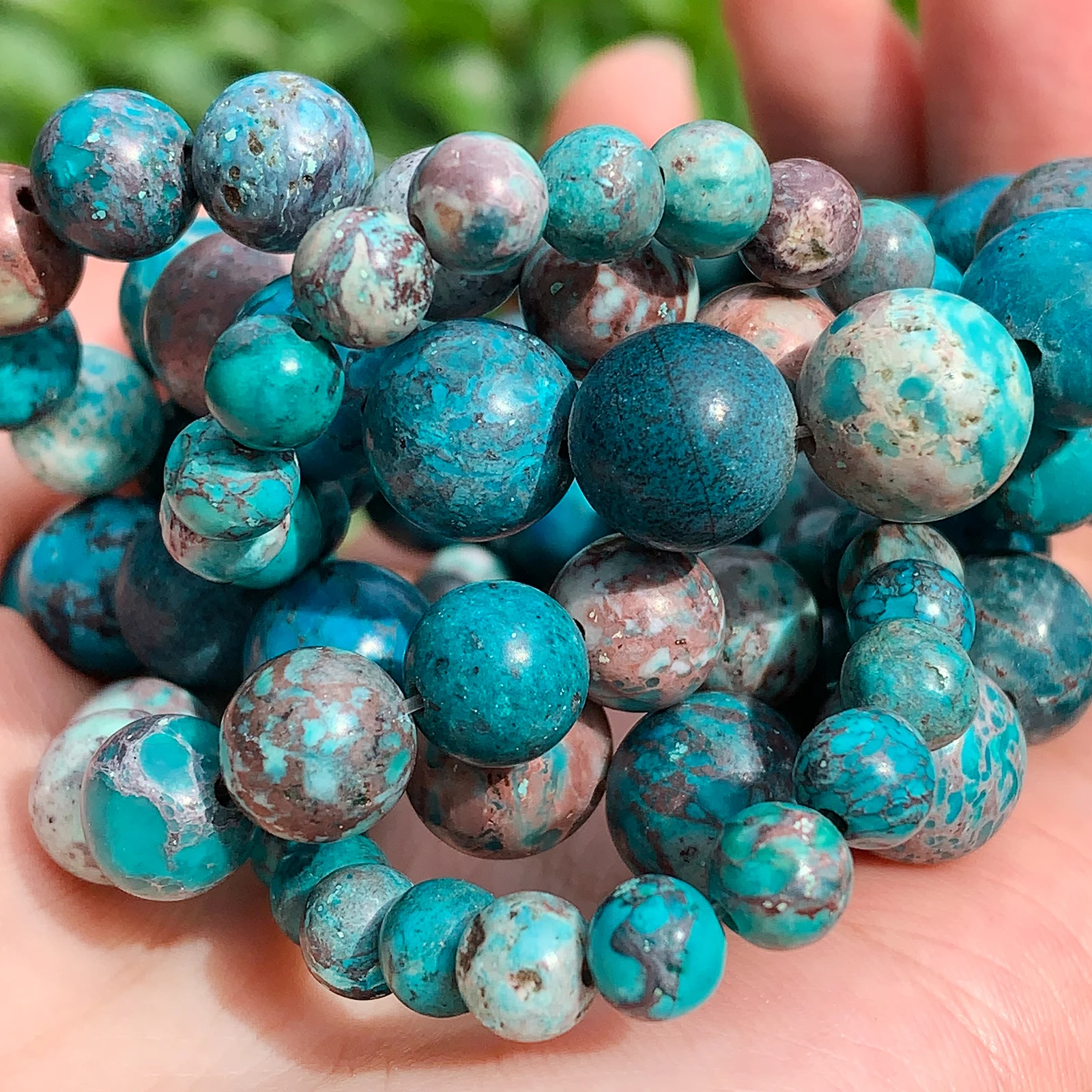 NaturalBlueAmericanTurquoisesHowliteMineralsBeadsForJewelry