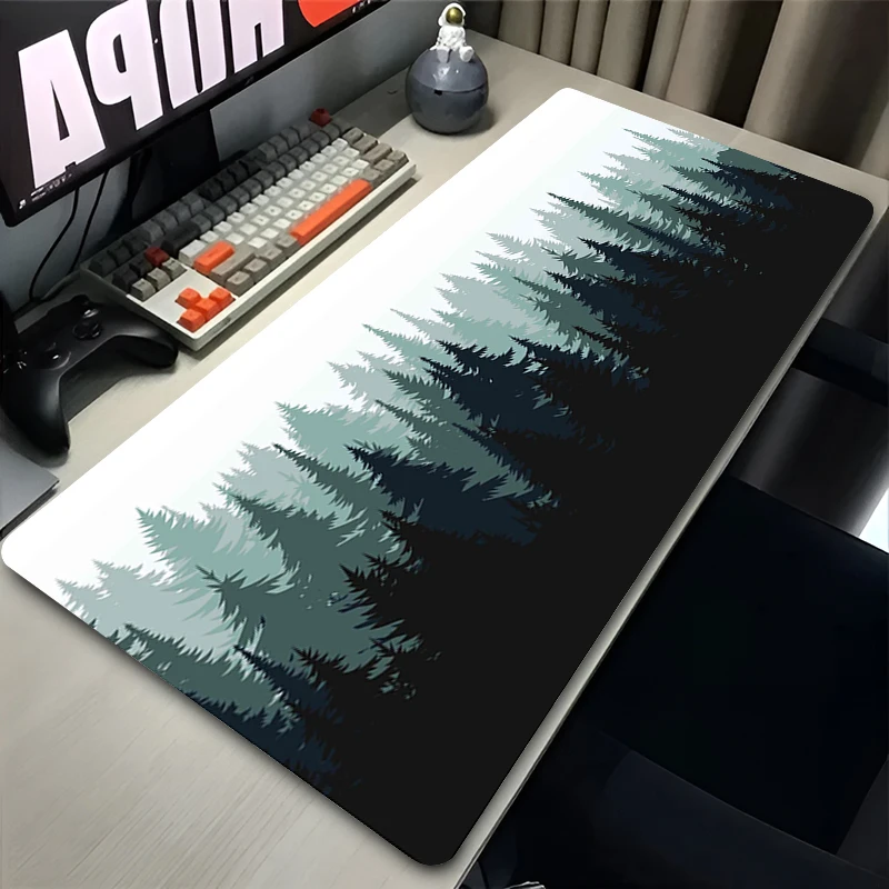 Mouse Pad PC Gaming Accessories Mousepad Laptop Green Forest Trees ...
