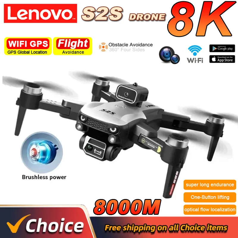 Lenovo S2S 8K Drone 5G GPS Profesional HD Aerial Photography Dual-Camera Omnidirectional Obstacle Brushless Avoidance Quadrotor drone quadcopter