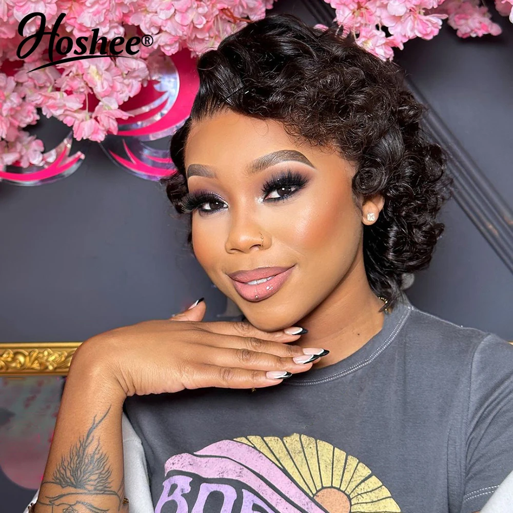 Short Bob 4x4 Lace Closure Wig 13x4 Lace Front Wig Pre Plucked Loose Deep Wave Frontal Human Hair Wigs For Women 180% Remy