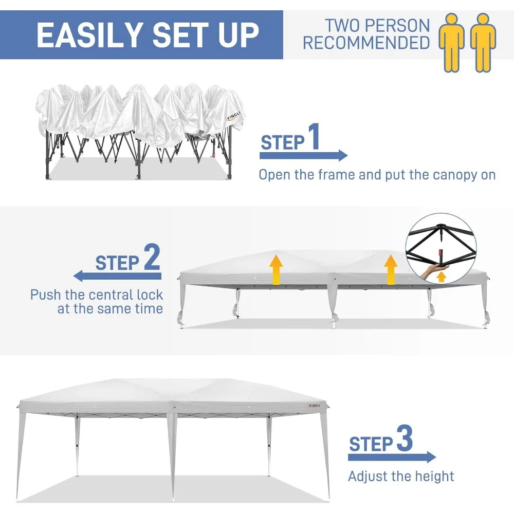 Pop Up Canopy Tent Portable Instant Gazebo Party Tent with Sandbags & Rolling Bag Outdoor Canopy for Outdoor Even 4