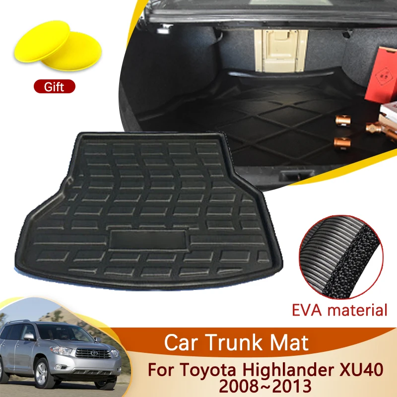 

Car Rear Trunk Mat For Toyota Highlander XU40 7seat Kluger 40 2011 2008~2013 Accessories Floor Tray Liner Cargo Boot Carpet Mud