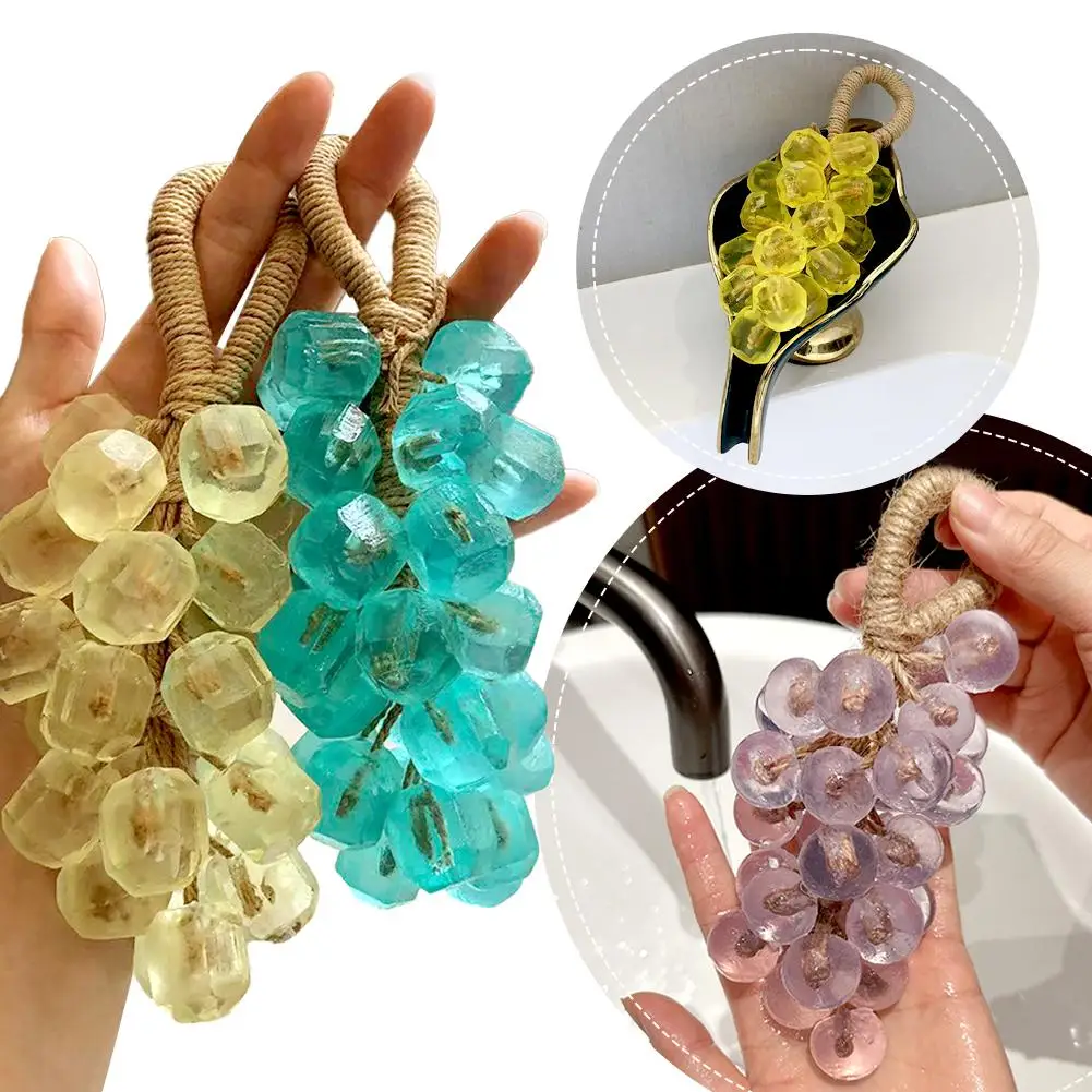Grape Handmade Soap Natural DIY Crystal Soap Fruit Aroma Scented Creative Gift for Home Fragrance Friend Gift Bathroom
