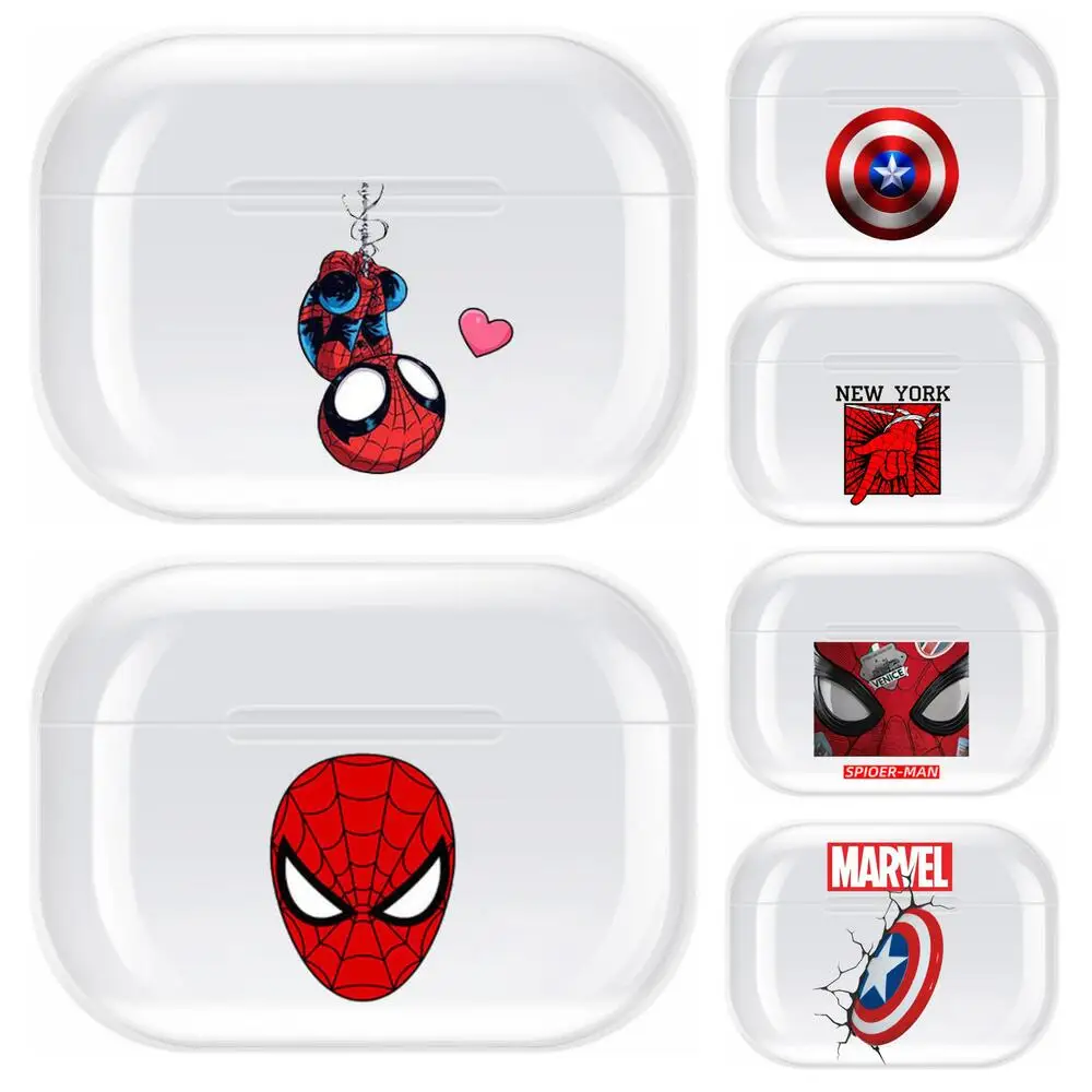 

Marvel Spider-Man Transparent TPU Case For Airpods Pro 3 Case Silicone Headphone Accessories Air Pods 3 Apple Protective 1 2