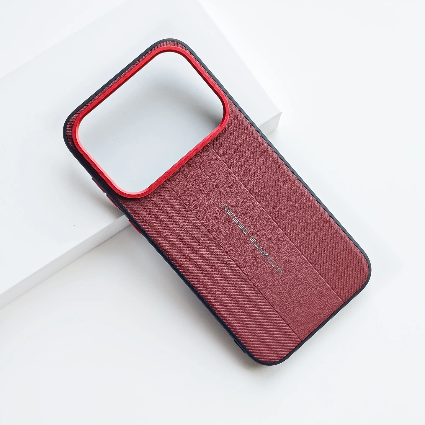Eye-Catching Red Phone Case with Raised Camera Frame and Soft Edge Full-Cover Design