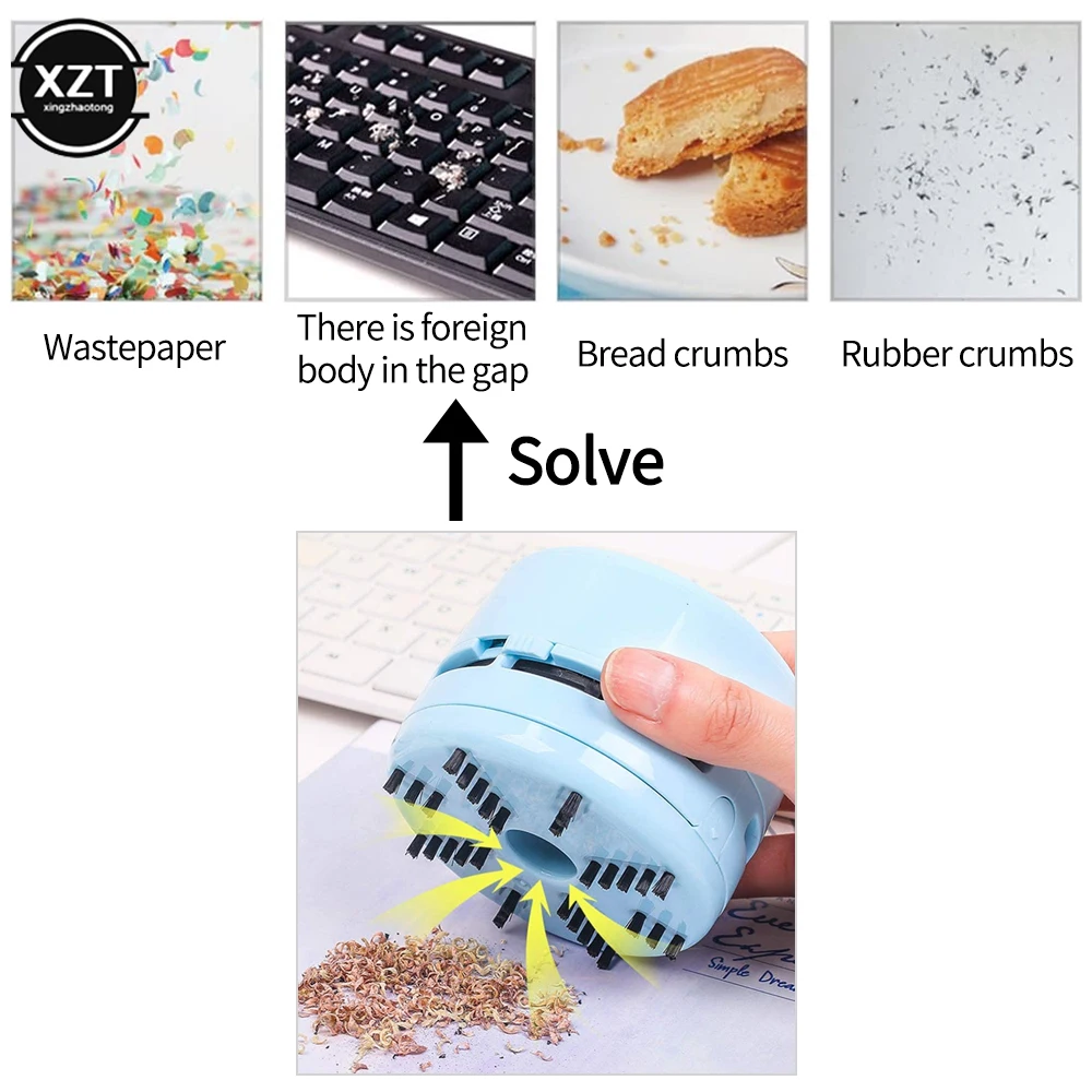 Desktop Mini Vacuum Cleaner Creative Cartoon Home Office Car Vacuum Cleaner Desktop Dust Removal School Supplies