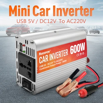 200W 400W 600W Mini เครื่องแปลงกระแสไฟรถยนต์ Modified Sine Wave อินเวอร์เตอร์ DC 12V To AC 220V 50Hz USB ชาร์จแปลงหม้อแปลงไฟฟ้า 1