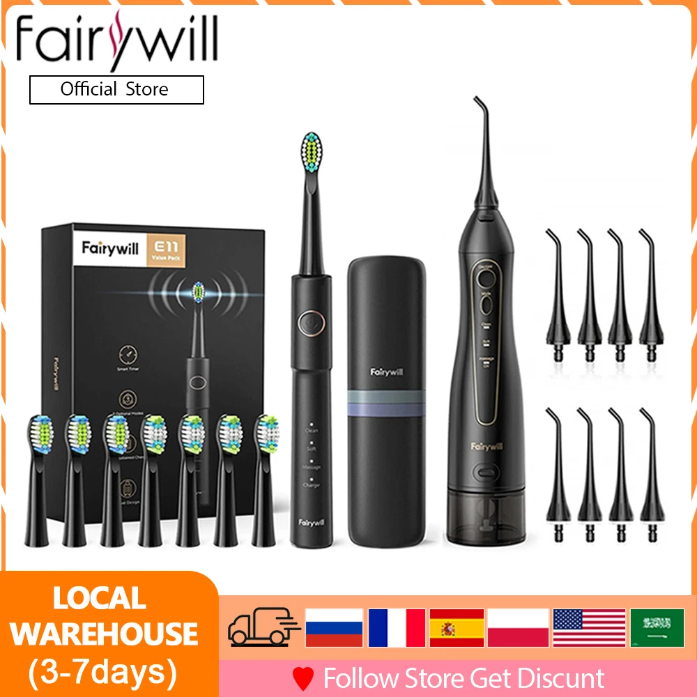Fairywillالمحمولة عن طريق الفم الري USB 300 مللي قابلة للشحن جهاز تخليل الأسنان بالماء الري الأسنان نظافة الأسنان 3 طرق للكبار|Oral Irrigators| – AliExpress