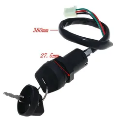 1Pc Car Universal Motorcycle Ignition Key Switch Wires Ignition Keys Start Switch Lock Key For ATV Kart Scooter Go-Kart-Roller