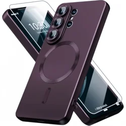 Magnetische Metallic Glanz Luxury Shockproof Slim Telefoonhoes met Scherm- en Camera Protector