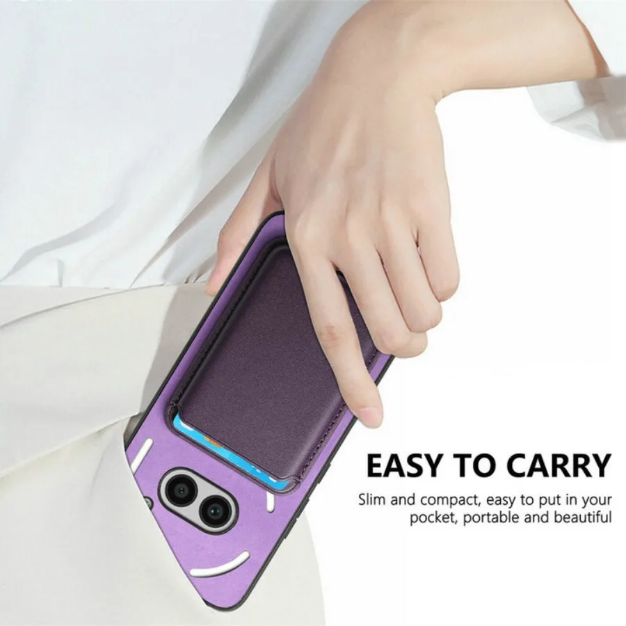 Luxury Leather Card Holder Magnetic Case for Nothing Phone – Elegant 2-in-1 Cover