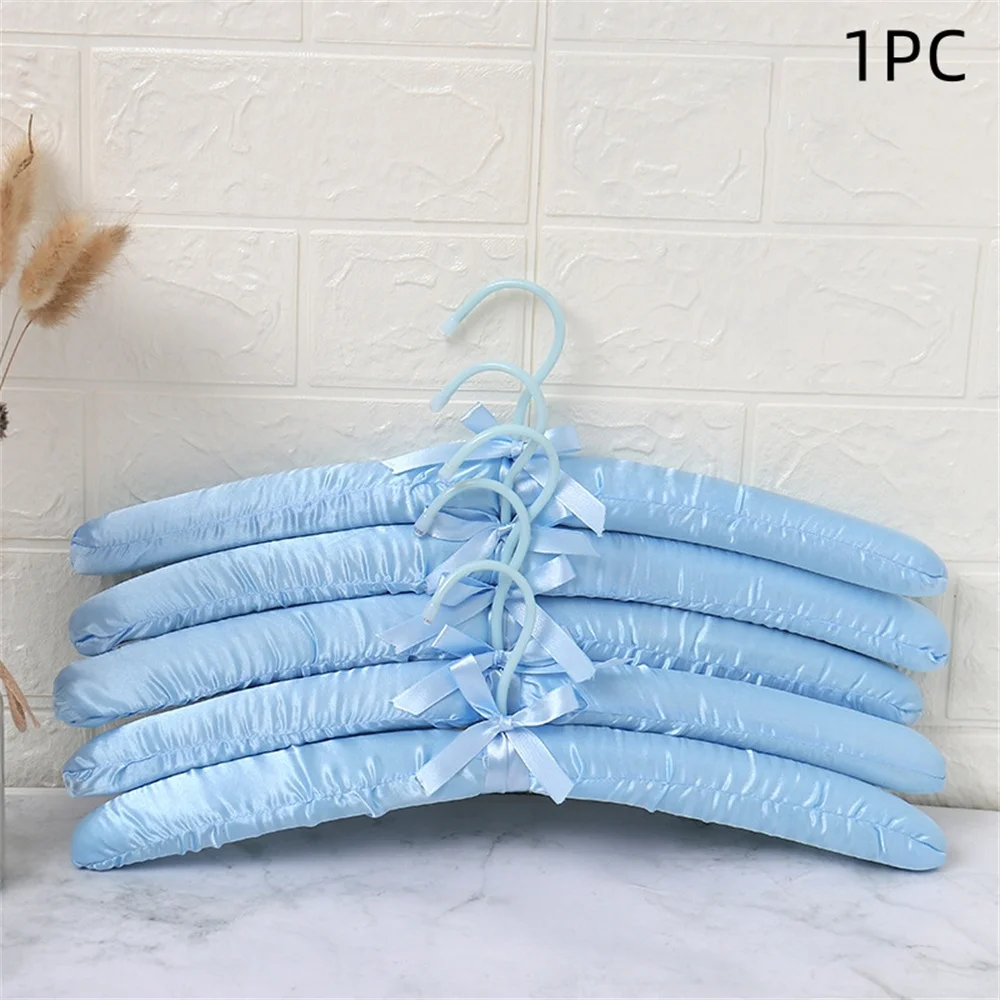 1PC Satin Padded Clothes Hanger Silk Wrapped Coat Rack Wrinkle Non-slip Coat Hanger Dress Clothes Sponge Hanger 5