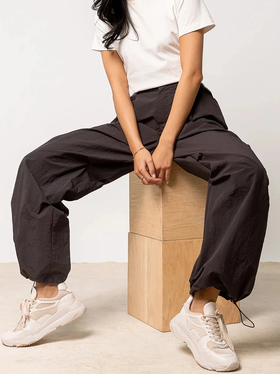 

High Waist Stretch Cargo Pants Women Baggy Multiple Pockets Relaxed Fit Straight Wide Leg Y2K Pants