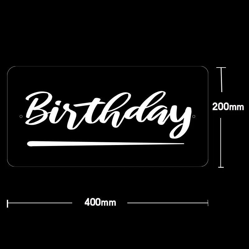 아크릴 거울 네온 조명, 생일 축하, 거울 벽 장식, 테이블 램프, 파티 선물
