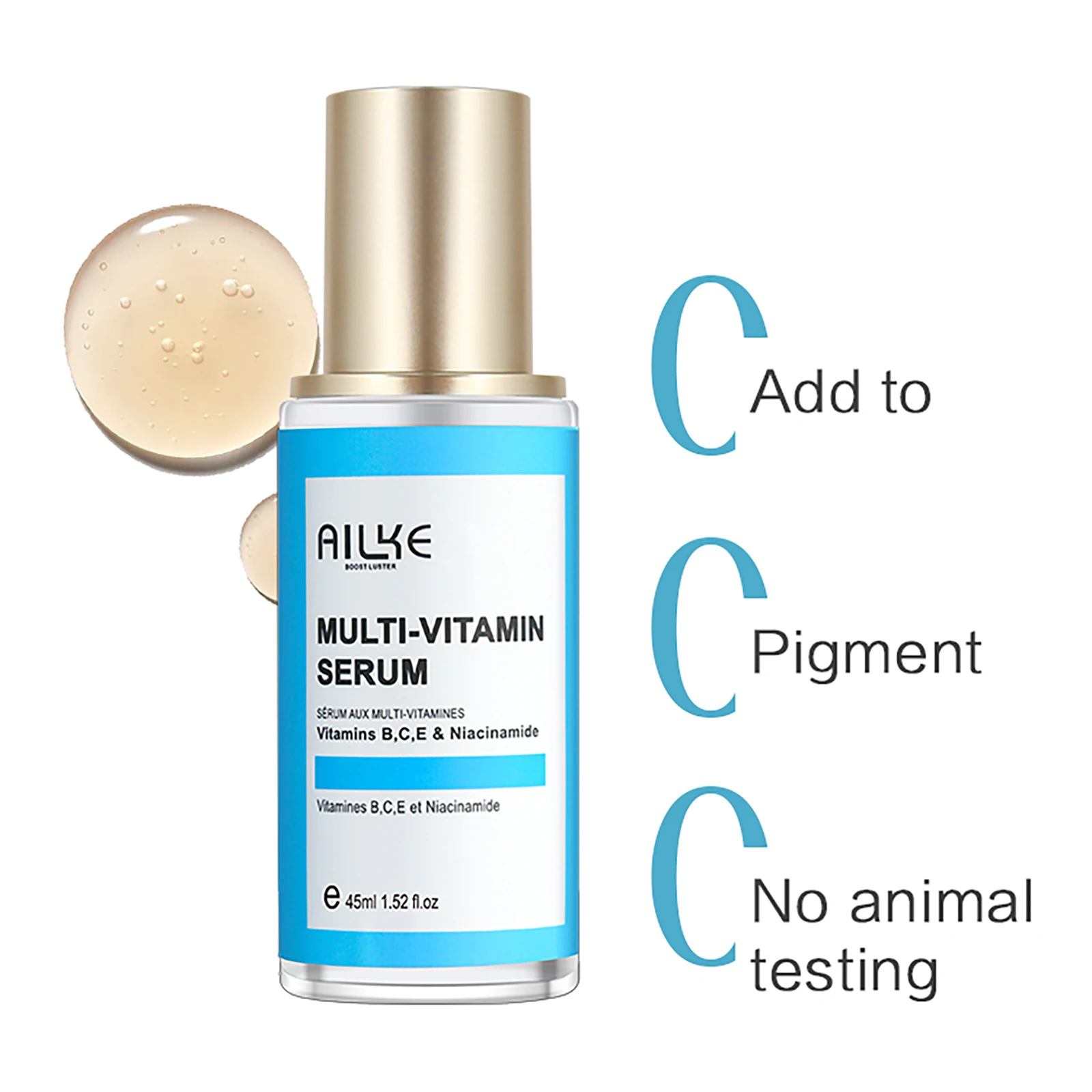 

AILKE Multi Vitamin Face Serum, Moisturizing, Whitening, Firming, Removes Dark Spots, Lighten Pigmentation, For All Skin Types