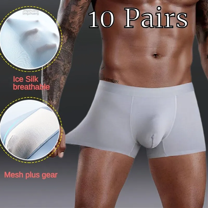  10 Pairs Men's Panties Men Underwear Boxershorts Men Boxer Men Ropa Interior Hombre Calzoncillos Breathable Hombre Bamboo Hole 