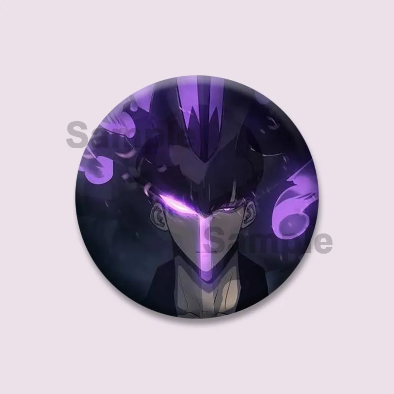 Anime Characters Sung Jin Woo Cha Hae Soft Button Pins Solo Leveling 2 Round Cartoon Brooch Lapel Badge Jewelry Gifts for Friend