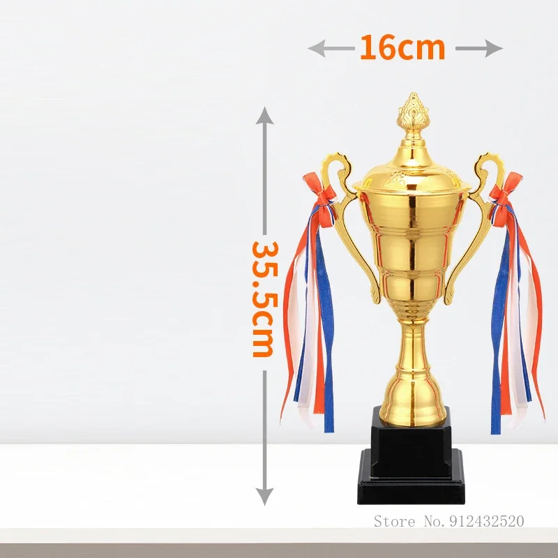 Universal Metal Trophy for Children Sports Competition, Creative, Gold, Silver, Bronze, Gold Foil Printing, Home Decoration, 1Pc