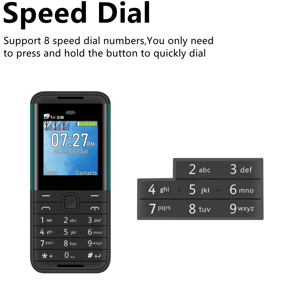 SERVO BM5310 Mini Small Mobile Phone 3 SIM Card Magic Voice Auto Call recorder Bluetooth Dialer Speed Dial 1.3"Screen Cellphones view 5