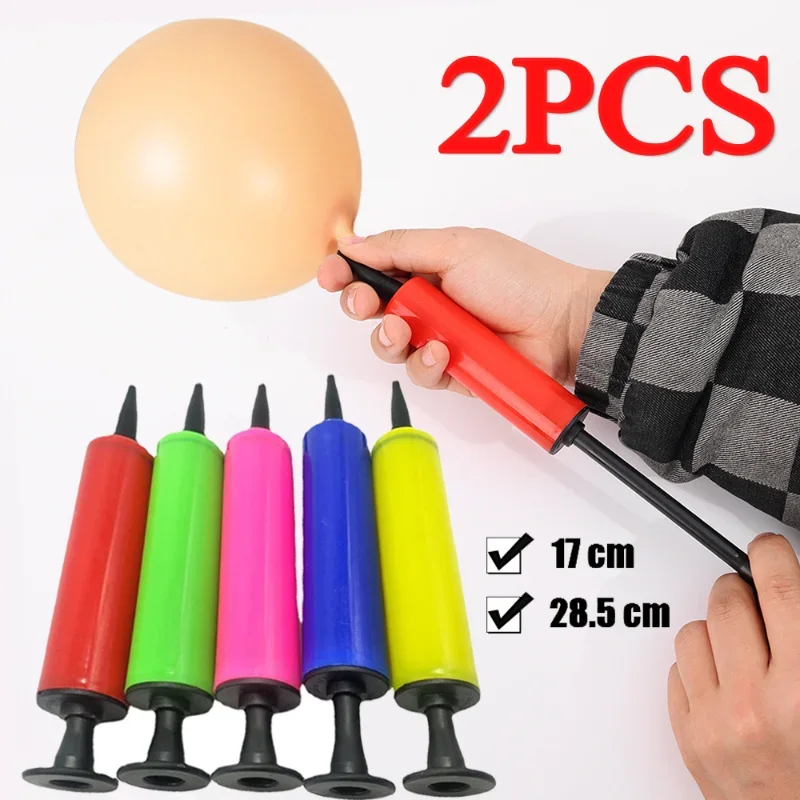 Hand Held Balloon Pump Inflator - 5 Nozzle Manual Air Pump For Balloons, Pool Toys, Arches (Random Colour)