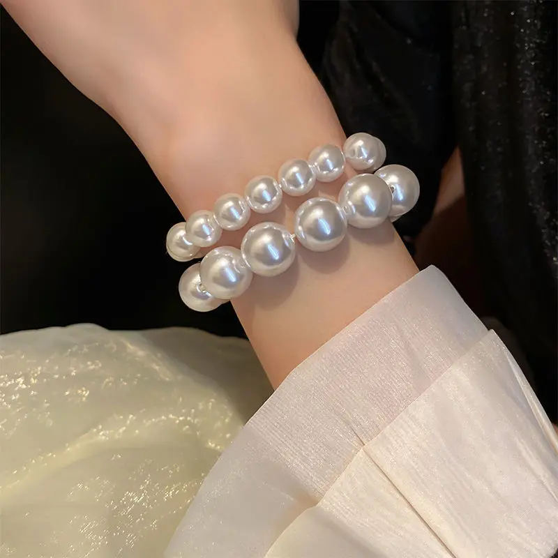 French Retro Simple Pearl Elastic Bracelet Fashion Everyday Versatile Temperament Women's Handwear 5