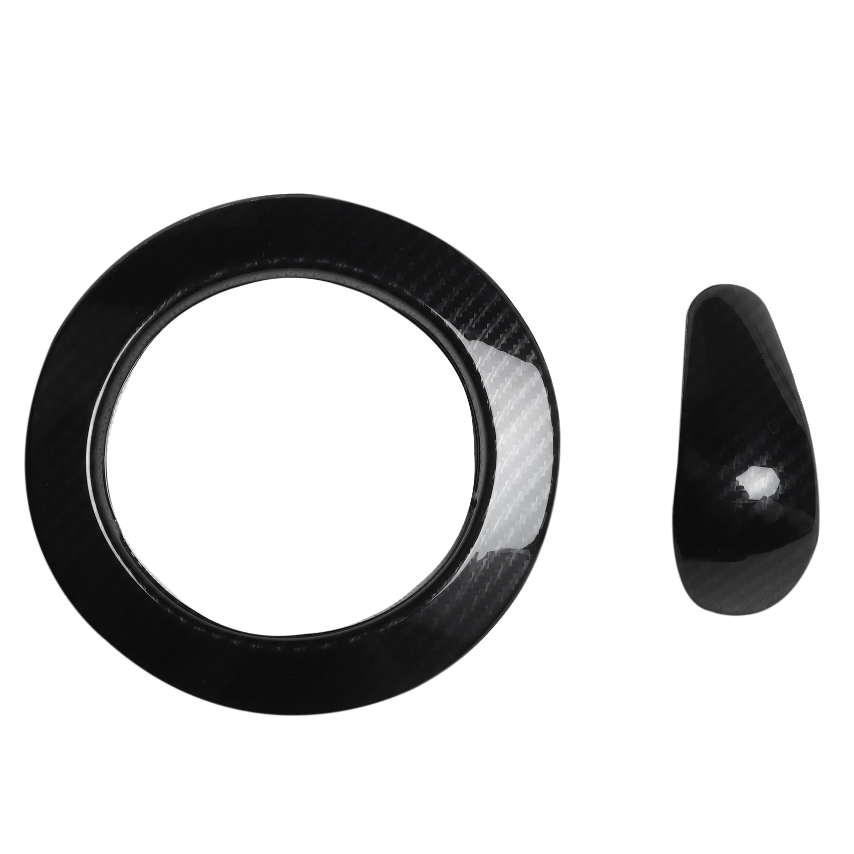 

2Pcs Carbon Fiber Central Console Gear Shift Knob Cove Trim Decoration for 2011-2017