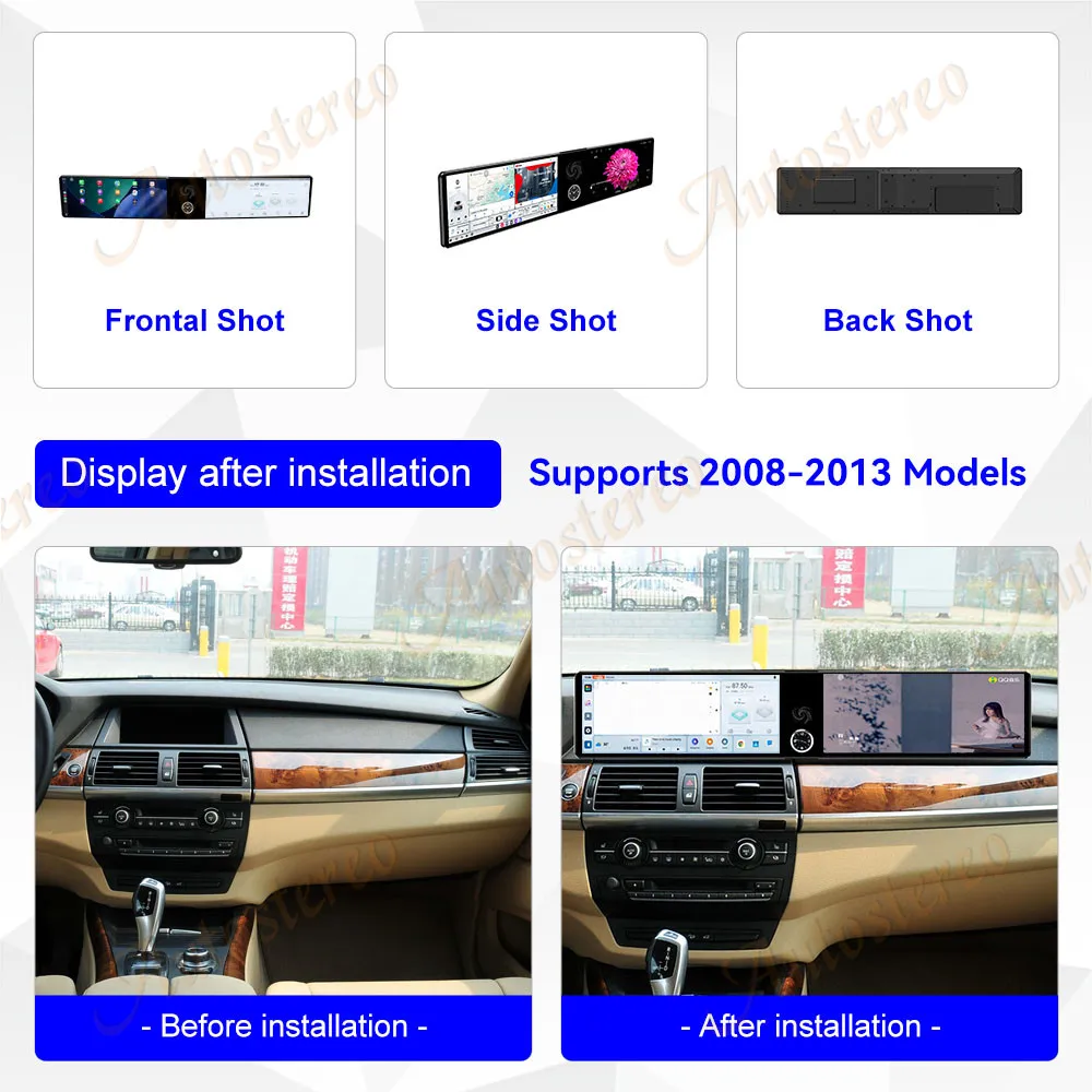 Dual Screen Android14 Car Radio Carplay Screen For BMW X5 E70 X6 E71 X6M X5M 200