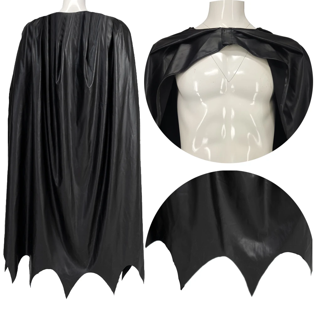 

2023 Michael Keaton Version Bruce Wayne Cosplay Big Cape Halloween Carnival Bat Costume New Faux Leather Cloak
