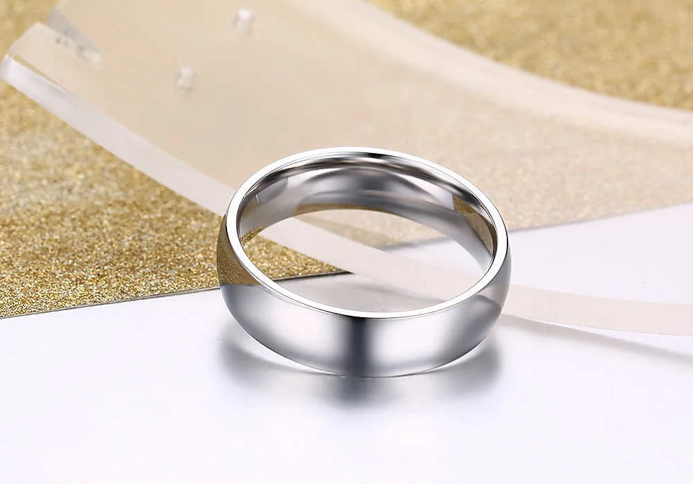 Vnox Freies Gravur Personalisierte Name Ring für Frauen Männer 6mm Edelstahl Hochzeit Band Klassische Allianz – Detail 3
