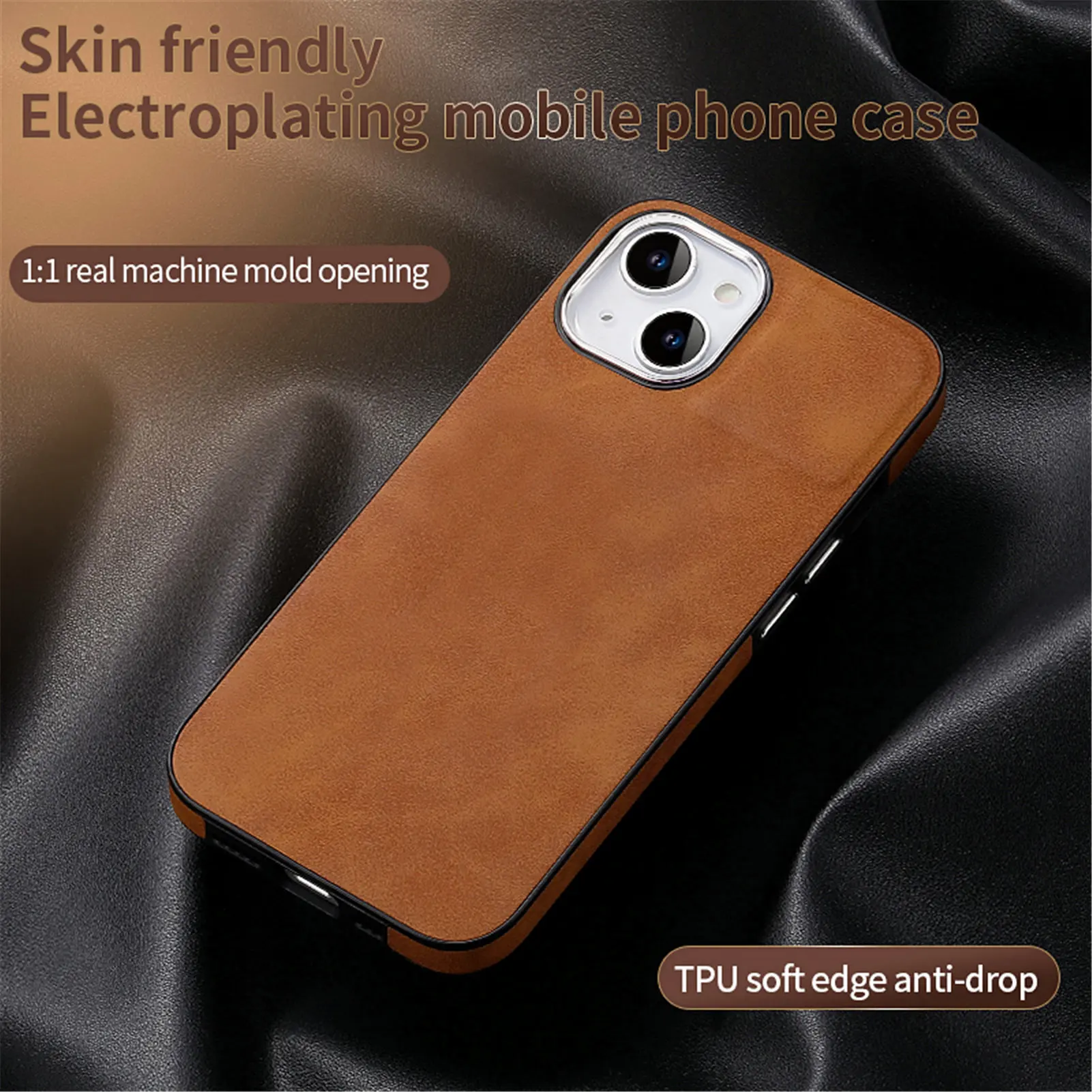 

Skin Friendly Electroplating Case For Iphone 15 14 13 12 11 Pro Max X Xr Xs 8 7 6 Plus Se Shockproof Anti Fingerprint Full Cover
