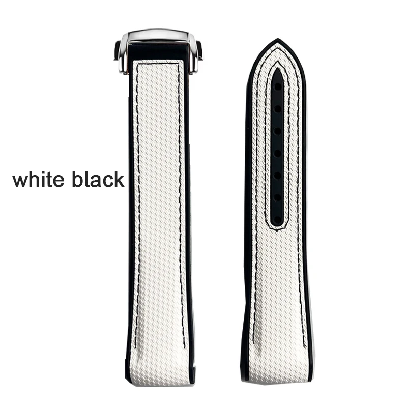 Enhanced Silicone Sport Strap with Curved End and Folding Buckle - 20mm Watch Band
