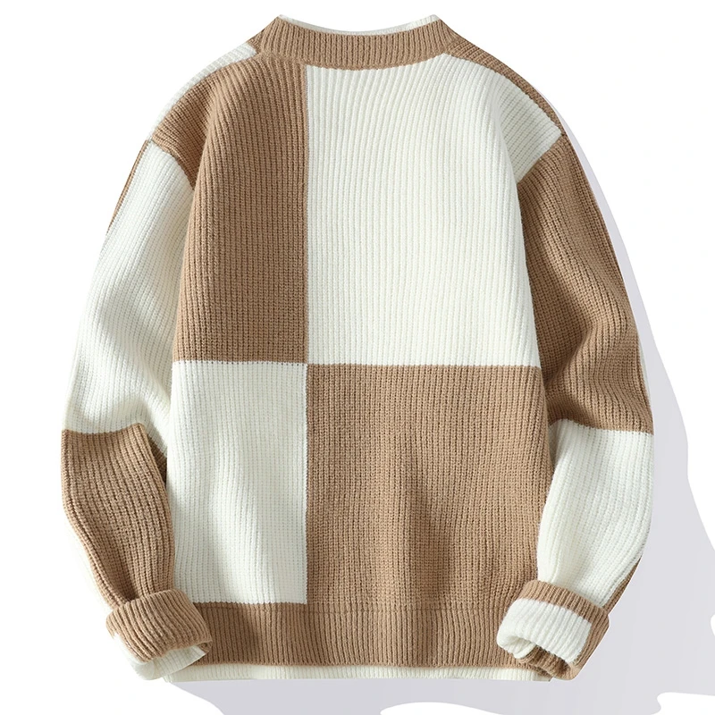 Pull Homme 2024 New Fall Winter Handsome Patchwork Sweater Men Top Grade Fashion Mens Sweaters Thick Warm Mens Christmas Jumper