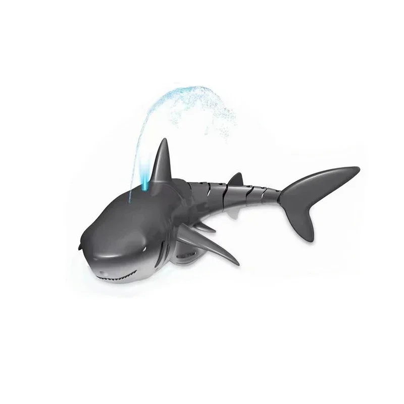 Enhanced Remote Control Shark Boat with Lights and Water Spray Effects - Exciting Electric Toy