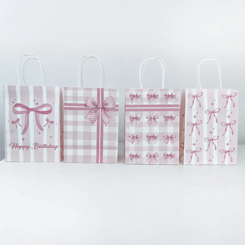Pink Bow Party Decor Set - Includes Banner, Cake Toppers, Straws, Balloons