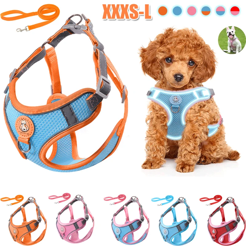 

Светоотражающая Регулируемая Поводок для собак, жилет для прогулок и бега, для маленьких питомцев