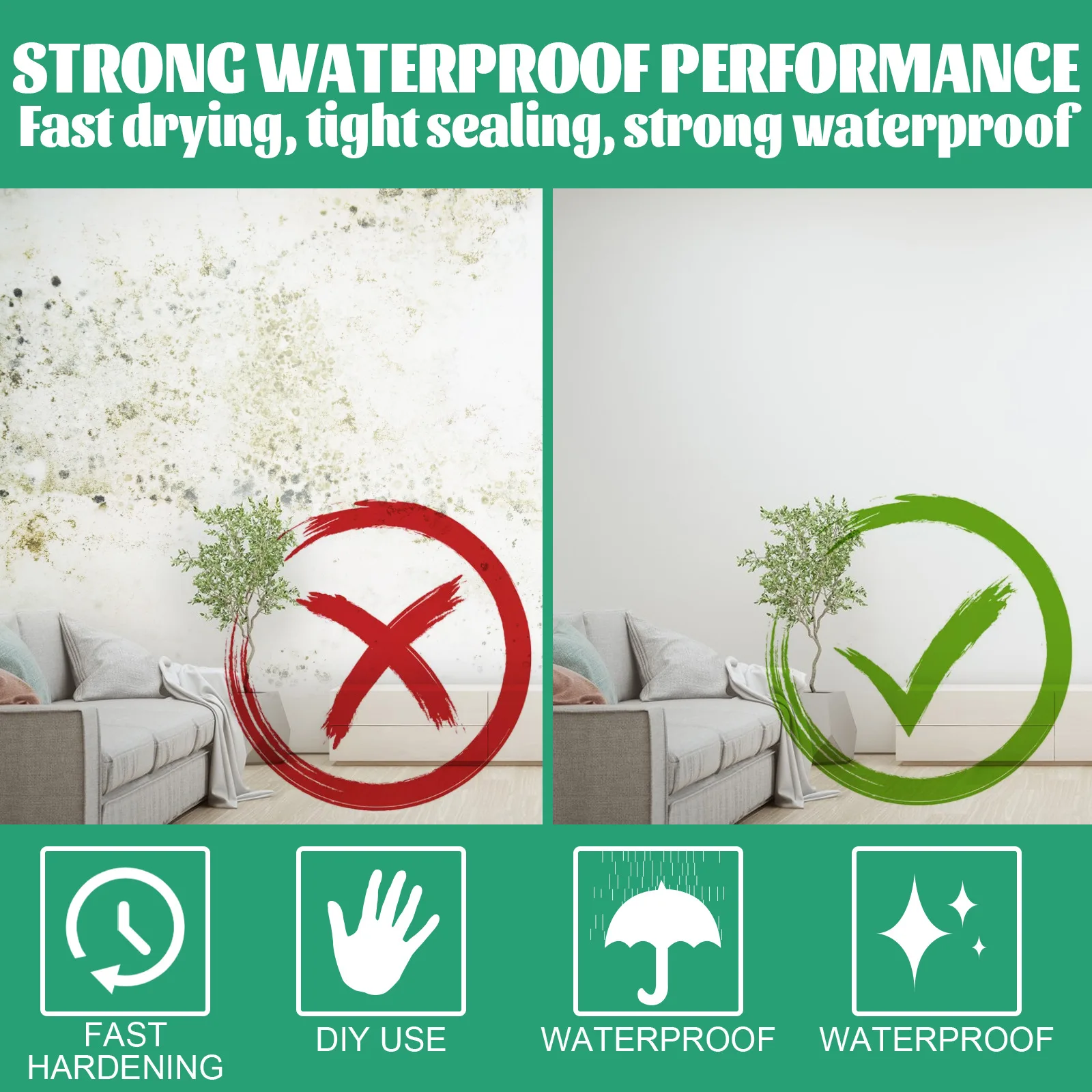 Sealant Paste Waterproof Sealant Wall Repair Tool Wall Paint Tile Repair Kit Wall repair paste Household wall repair crack nail hole putty waterproof mildew proof