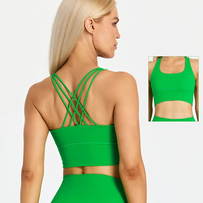 Longline Sports Bra Crop Top  Longline Strappy Sports Bra