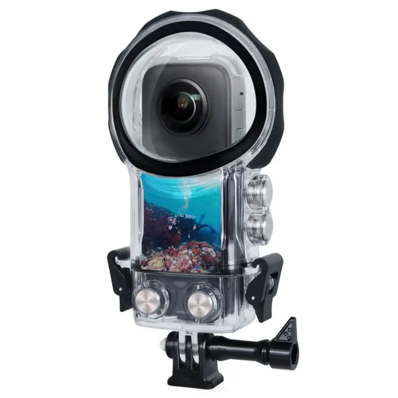 T64C 파노라마 액션 카메라 하우징 케이스 40M 방수 다이빙 케이스 Insta360 X3 카메라 액세서리용 보호 쉘