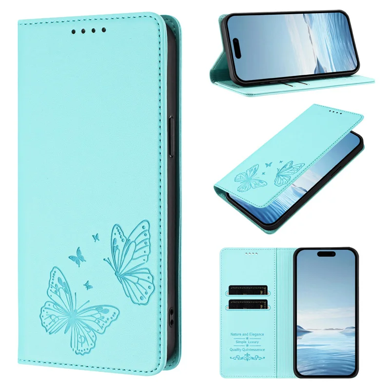 Magnetic Butterfly Leather Wallet Case Cover