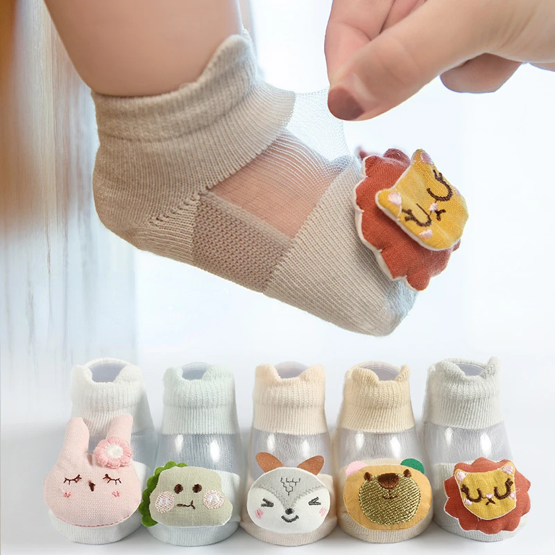 

Summer Thin Mesh Home Floor Stockings Korean Cute Cartoon Animal Doll Baby Short Ankle Socks for Boys Girls Newborn Infant