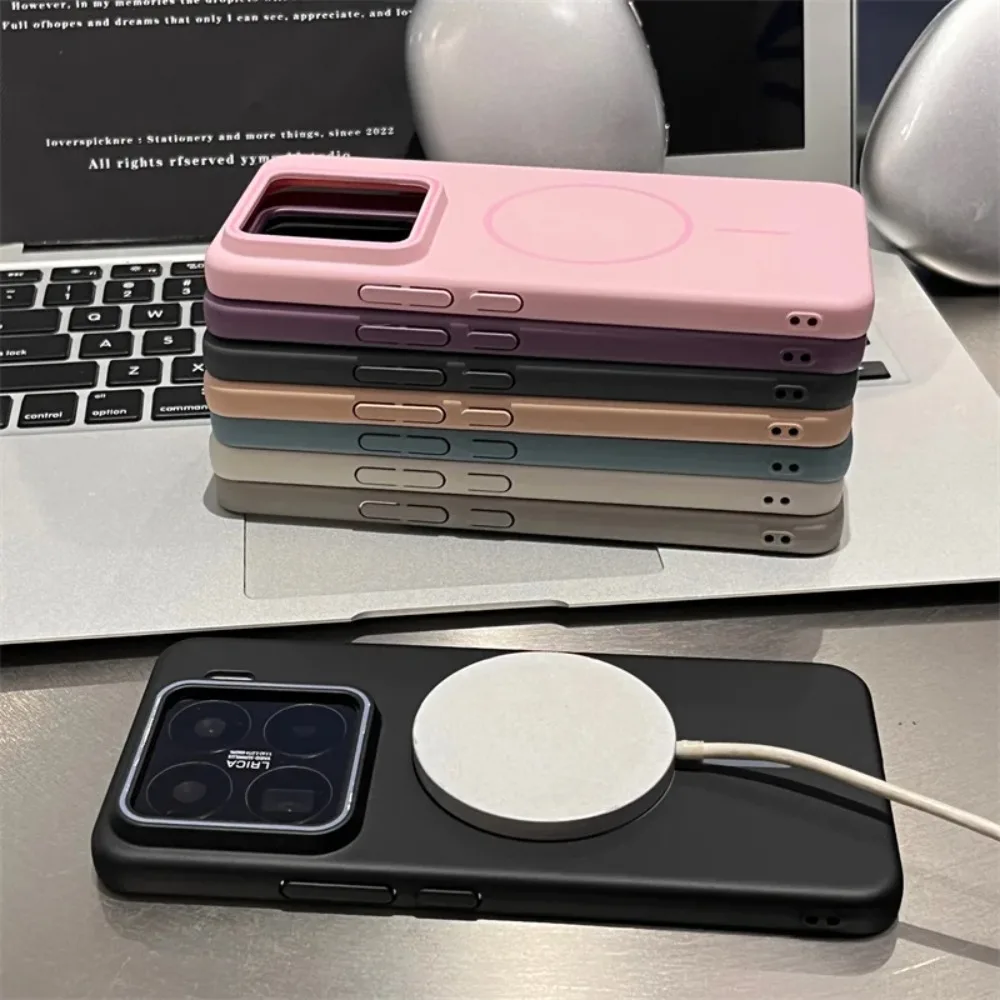 Luxury Matte Wireless Charging Phone Case with MagSafe Compatibility