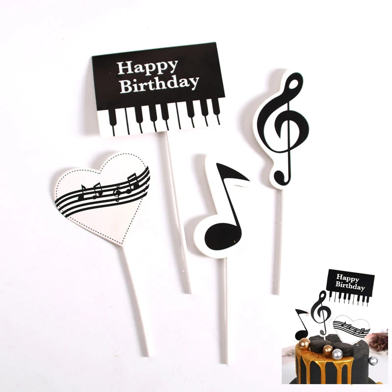 30 Pcs Décorations Gâteau En Papier Style Note Musicale Pour